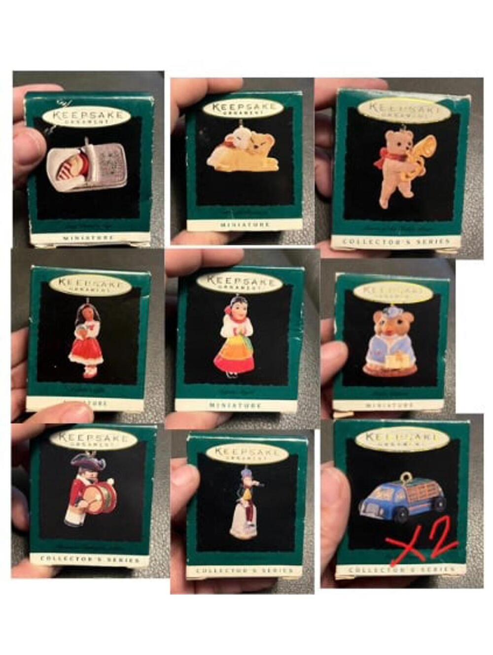 Set of 10 Miniature Hallmark Ornaments